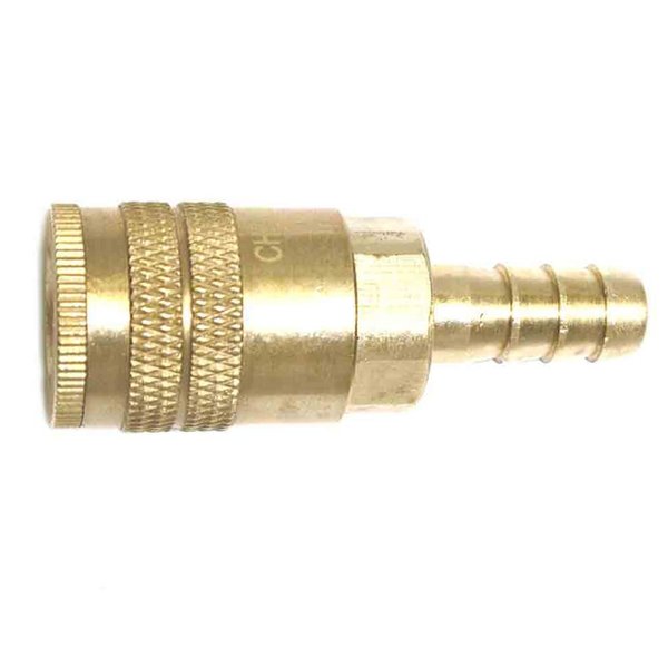 Interstate Pneumatics 1/4 Inch Industrial Brass Coupler x 3/8 Inch Barb CH463B